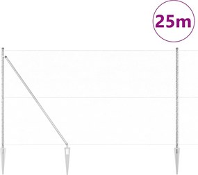 vidaXL Στύλος Περιφράξεων Ασημί 25 x 1,6 μ (25 mm δίχτυ) Ατσάλι
