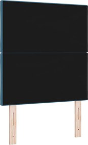 vidaXL LED κεφαλάρι Σκούρο Μπλε 80 cm Τεχνητό Δέρμα