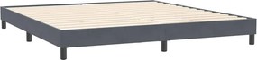 vidaXL Κρεβάτι Boxspring με Στρώμα Σκούρο Γκρι 180x210 εκ. Βελούδινο