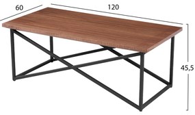 ΤΡΑΠΕΖΙ ΣΑΛΟΝΙΟΥ HM9469.02 MDF ΜΕ ΚΑΠΛΑΜΑ ΑΠΟ ΞΥΛΟ ΦΡΑΞΟΥ 120x60x45,5Yεκ.
