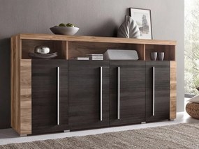 Ντουλάπι Austin AD107, Σκούρα δρυς, Καρυδί, 92x182cm, Ο αριθμός των θυρών: 439cm, Πλαστικοποιημένη μοριοσανίδα | Epipla1.gr