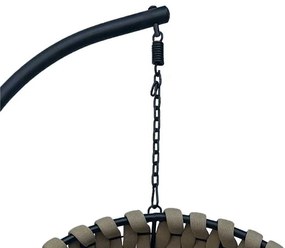 Κούνια φωλιά με βάση Makito pakoworld μέταλλο μαύρο-pvc σε μπεζ- γκρι απόχρωση 100x105x195εκ