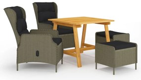 vidaXL Σετ Τραπεζαρίας Κήπου 5 Τεμαχίων Καφέ