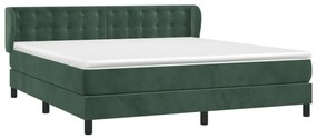 Κρεβάτι Boxspring με Στρώμα Σκούρο Πράσινο 160x200εκ. Βελούδινο 3127742