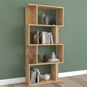 Βιβλιοθήκη Kadu σε oak απόχρωση 72x22x147εκ Υλικό: MELAMINE COATED PARTICLE BOARD 18mm. 120-000610