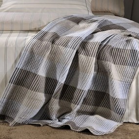 Κουβέρτα Waffle Grey Down Town Υπέρδιπλο 235x250cm Βαμβάκι-Πολυέστερ