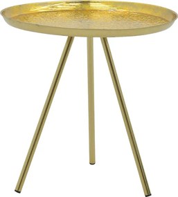 Βοηθητικό τραπέζι Jacksie Inart χρυσό μέταλλο Φ51x54εκ