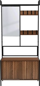 Έπιπλο Εισόδου Με Καθρέφτη (80x35x172) Spitishop Nobile Walnut/Black