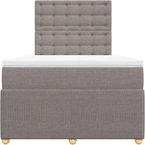 vidaXL Κρεβάτι Boxspring με Στρώμα Taupe 120x200 εκ. Υφασμάτινο