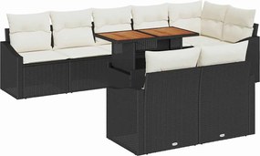 vidaXL Σετ Καναπέ Κήπου με αποθήκευση 9 pcs Μαύρο Πολυ ράταν