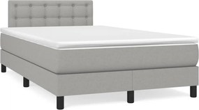 vidaXL Κρεβάτι Boxspring με Στρώμα &amp; LED Αν.Γκρι 120x190εκ. Υφασμάτινο