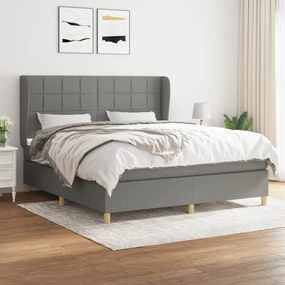 ΚΡΕΒΑΤΙ BOXSPRING ΜΕ ΣΤΡΩΜΑ ΣΚΟΥΡΟ ΓΚΡΙ 160X200 ΕΚ ΥΦΑΣΜΑΤΙΝΟ 3128534