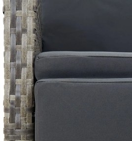 vidaXL Σετ Τραπεζαρίας Κήπου 5 τεμ. Γκρι Συνθ. Ρατάν με Μαξιλάρια