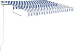 vidaXL Τέντα Συρόμενη Αυτόματη Μπλε / Λευκό 300 x 250 εκ.