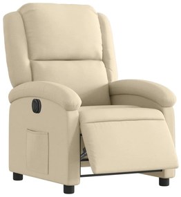 vidaXL Πολυθρόνα Ανακλινόμενη Ηλεκτρική Κρεμ Υφασμάτινη