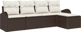 vidaXL Σετ Καναπέ Κήπου 5 pcs Καφέ συνθετικό ρατάν