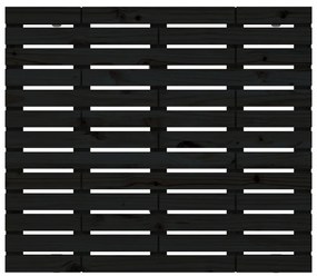 vidaXL Κεφαλάρι Τοίχου Μαύρο 126x3x91,5 εκ. από Μασίφ Ξύλο Πεύκου