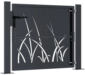 vidaXL Πόρτα Κήπου Ανθρακί 100x100 εκ. Σχέδιο Χαλυβδόφυλλου