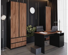 Γραφείο Ξύλινο RONAN Livorno Oak/Μαύρο 128x75x60