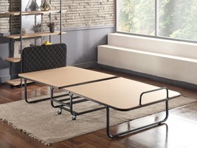 Πτυσσόμενο Κρεβάτι Λευκό / Μαύρο SECAZOR 90x204x70