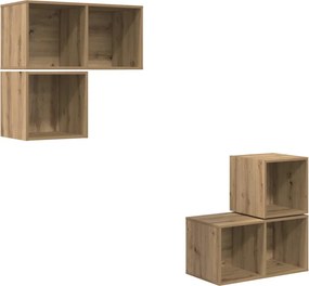 vidaXL Σετ επίπλου τηλεόρασης 4 pcs Artisan Oak Επεξεργασμένο ξύλο
