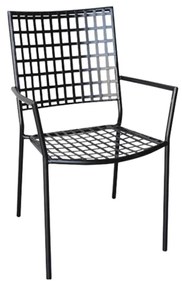 Πολυθρόνα Μεταλλική Castello Mesh Μαύρη 57x62x89cm