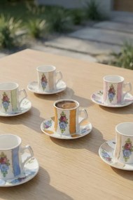 Stewehome Σετ πορσελάνινων φλιτζανιών καφέ για 6 άτομα Πολύχρωμο