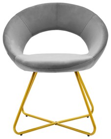 Καρέκλα Valentina pakoworld βελούδο γκρι-χρυσό πόδι - Μέταλλο - 029-000135