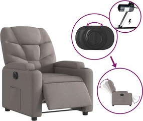 vidaXL Πολυθρόνα Ανακλινόμενη Ηλεκτρική Taupe Υφασμάτινη