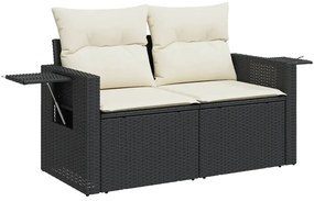 vidaXL Καναπές Κήπου 6 Τεμαχίων Μαύρο από Συνθετικό Ρατάν με Μαξιλάρια