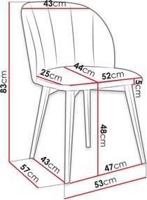 Καρέκλα Nil S100-Sapio milo - 50.00Χ55.00Χ82.00cm