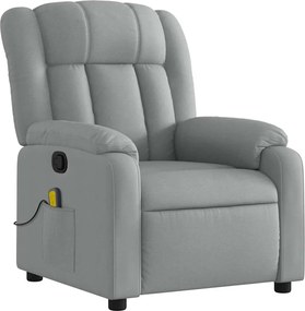 vidaXL Πολυθρόνα Μασάζ Ανακλινόμενη Ανοιχτό Γκρι Υφασμάτινη