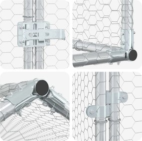 vidaXL Κοτέτσι με Οροφή Ασημί 300 x 200 x 190 εκ.