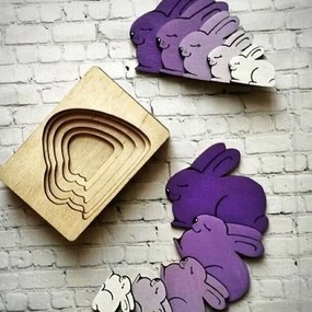 Intra απο ξύλο plywood 3mm-4mm πάχος – ξύλο πολλαπλών επιπέδων παιχνίδι παζλ Rabbit 12x15 cm INTRAVECTRY-MY543600