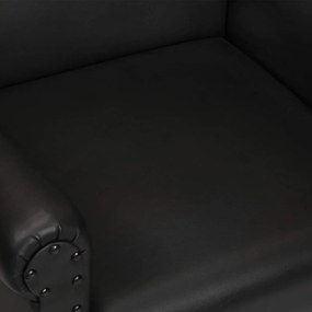 vidaXL Πολυθρόνα Μπάρελ Μαύρη από Γνήσιο Δέρμα