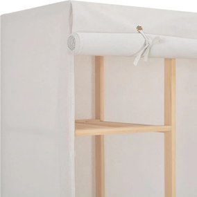 vidaXL Ντουλάπα Λευκή 135 x 40 x 170 εκ. Υφασμάτινη