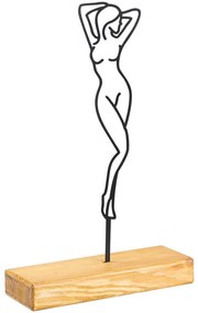 Διακοσμητικό Επιτραπέζιο Woman 565TNL1136 20x4x40cm Natural-Black Aberto Design Μέταλλο,Ξύλο