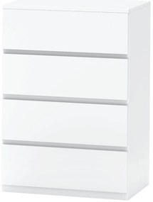 Συρταριέρα Sideboard, 4 συρτάρια, 55 cm x 33 cm x 80 cm, Λευκό