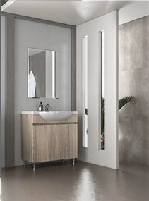 DROP Σετ επιδαπέδιου επίπλου μπάνιου, Alfa 85, Slim, Silver Gray, Drop DROP986584