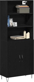 vidaXL Highboard 2 pcs Μαύρη Οξυά 69,5 x 34 x 180 εκ.