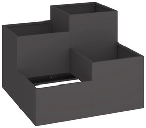 vidaXL Κήπος Γλάστρα 80x80x60 εκ Μαύρο Χάλυβα