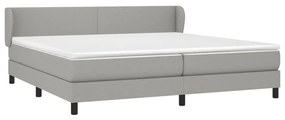 Κρεβάτι Boxspring με Στρώμα Ανοιχτό Γκρι 200x200 εκ. Υφασμάτινο - Γκρι