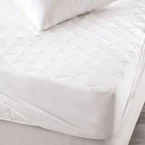 Επίστρωμα Καπιτονέ Με Φούστα 160 White Ρυθμός Queen Size 180x230cm Cotton-Polyester