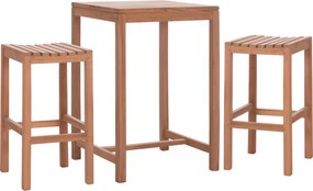 ΣΕΤ ΤΡΑΠΕΖΙ ΜΕ 2 ΣΚΑΜΠΟ ΜΠΑΡ PRESSCOT HM10918 ΞΥΛΟ TEAK ΣΕ ΦΥΣΙΚΟ ΧΡΩΜΑ