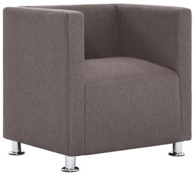 vidaXL Πολυθρόνα Cube Χρώμα Taupe Υφασμάτινη