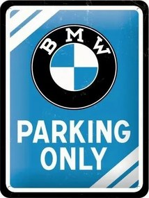 Μεταλλική πινακίδα BMW - Parking Only - Blue, (15 x 20 cm)