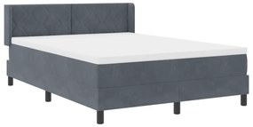 vidaXL Κρεβάτι Box Spring με Στρώμα  Σκούρο Γκρι 160x200 εκ Βελούδο