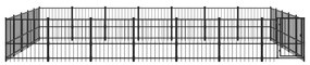 Κλουβί Σκύλου Εξωτερικού Χώρου 32,93 μ² από Ατσάλι - Μαύρο