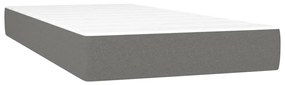 vidaXL Κρεβάτι Boxspring με Στρώμα &amp; LED Σκ.Γκρι 100x200 εκ Υφασμάτινο