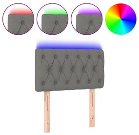 Κεφαλάρι Κρεβατιού LED Σκούρο Γκρι 80x7x78/88 εκ. Υφασμάτινο - Γκρι